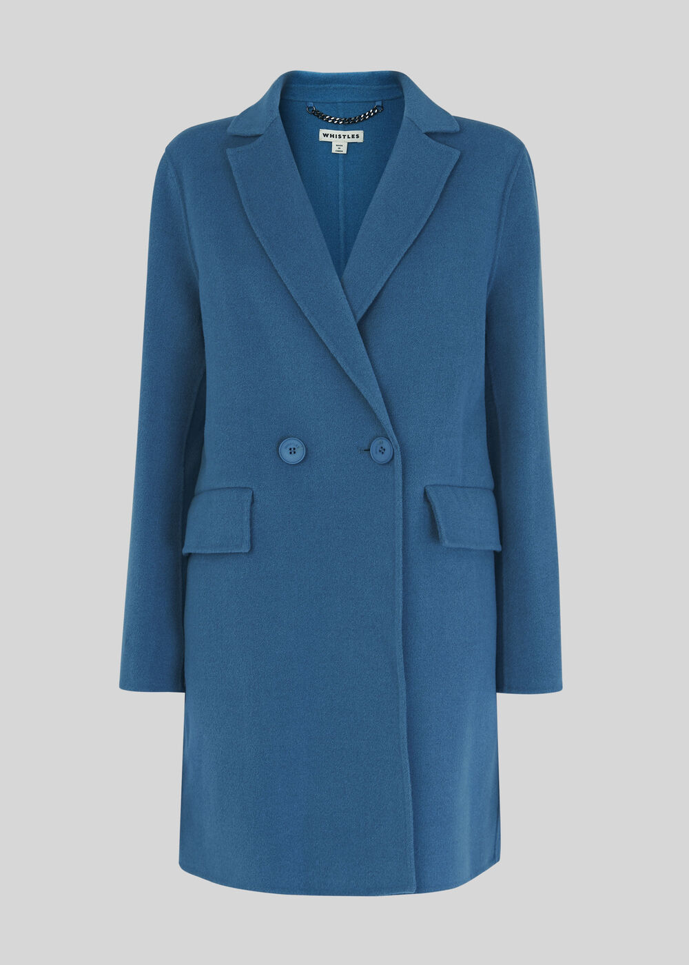 Double Faced Wool Coat Blue