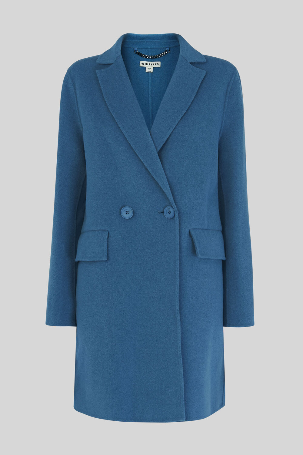 Double Faced Wool Coat Blue