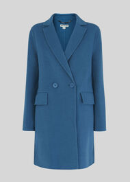 Double Faced Wool Coat Blue