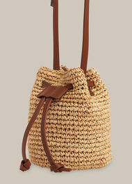 Abi Mini Straw Drawstring Bag