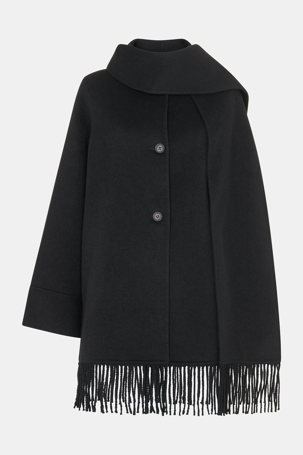 Double Face Wool Fringe Coat