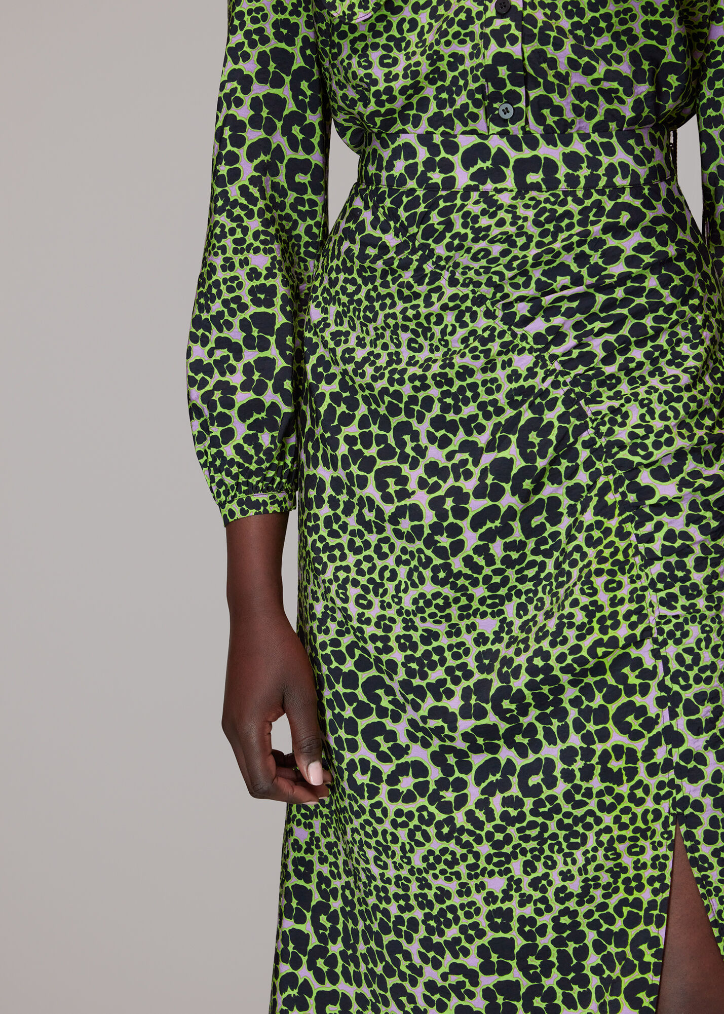 Multicolour Fluro Animal Ruched Skirt