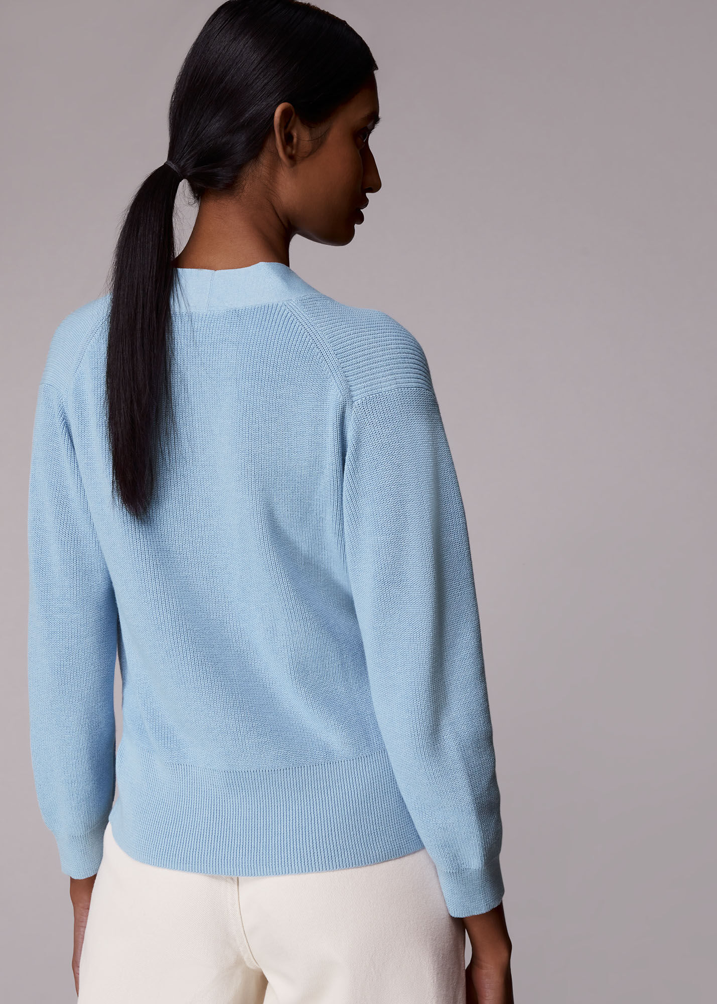 Pale Blue Wrap Ballet Cardigan WHISTLES Whistles US