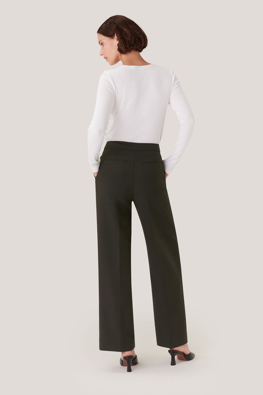 Dark Green Natalie Wool Blend Trouser