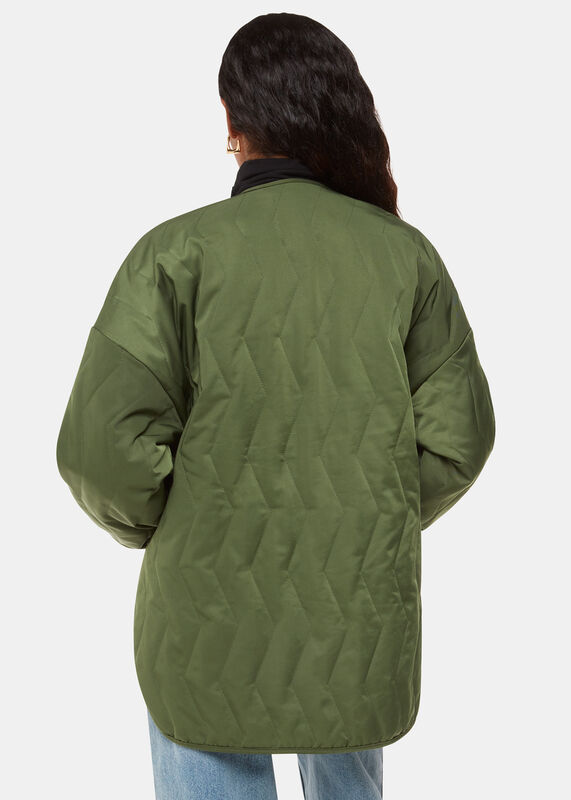 Khaki Petite Esther Quilted Coat
