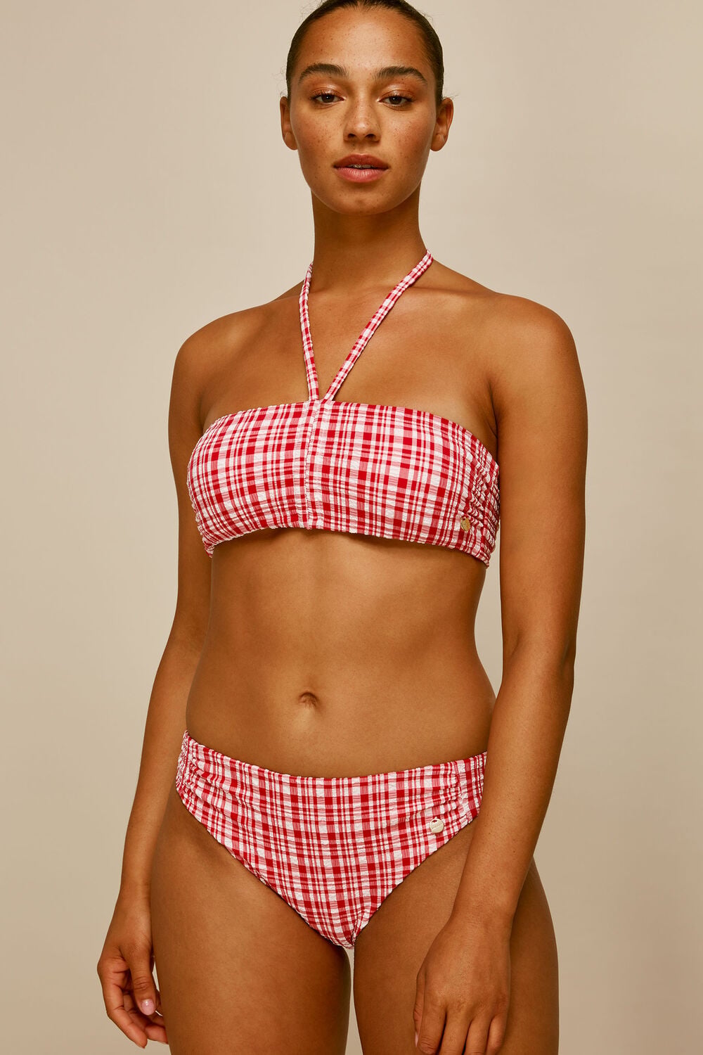 Check Bikini Bottom Red/Multi