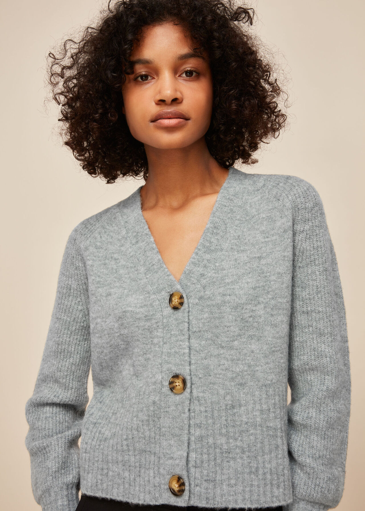 Grey Full Sleeve Knitted Cardigan, WHISTLES