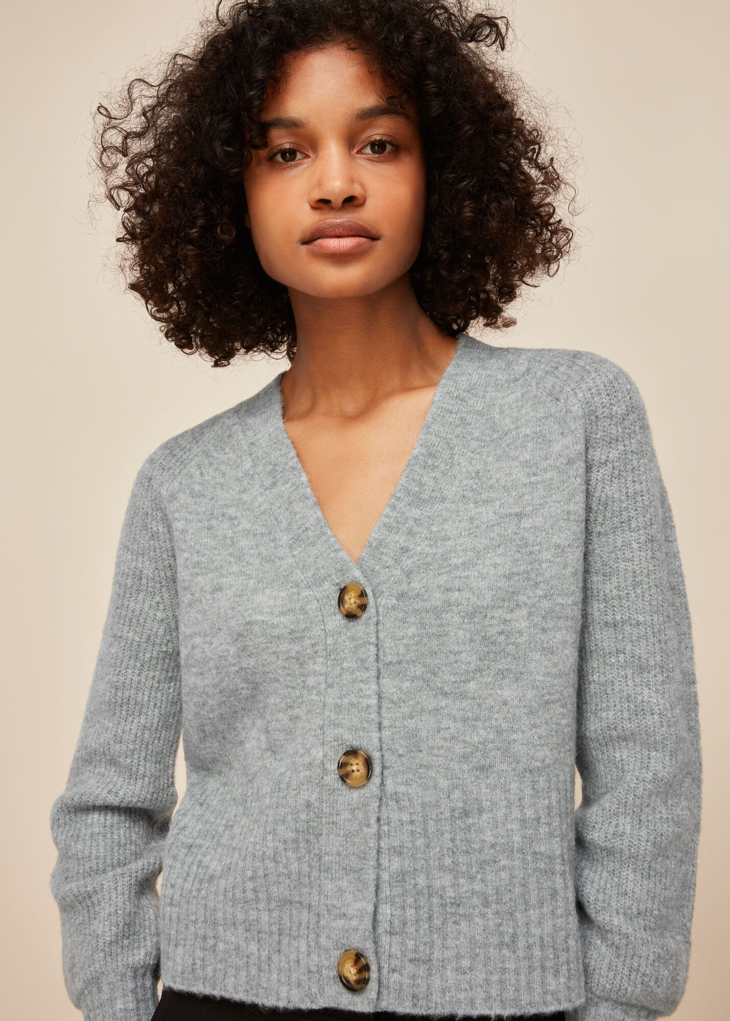 Grey Full Sleeve Knitted Cardigan WHISTLES