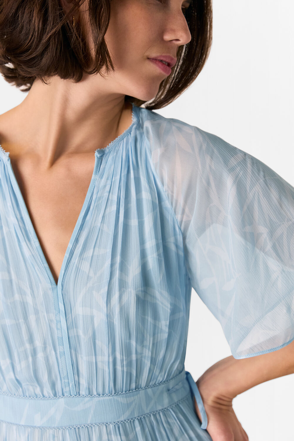 Bamboo Leaves Gathered Dress