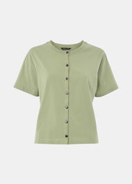 Round Neck Button Up Tee