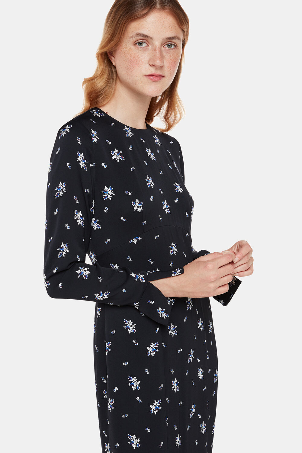 Black Romantic Satin Midi Dress