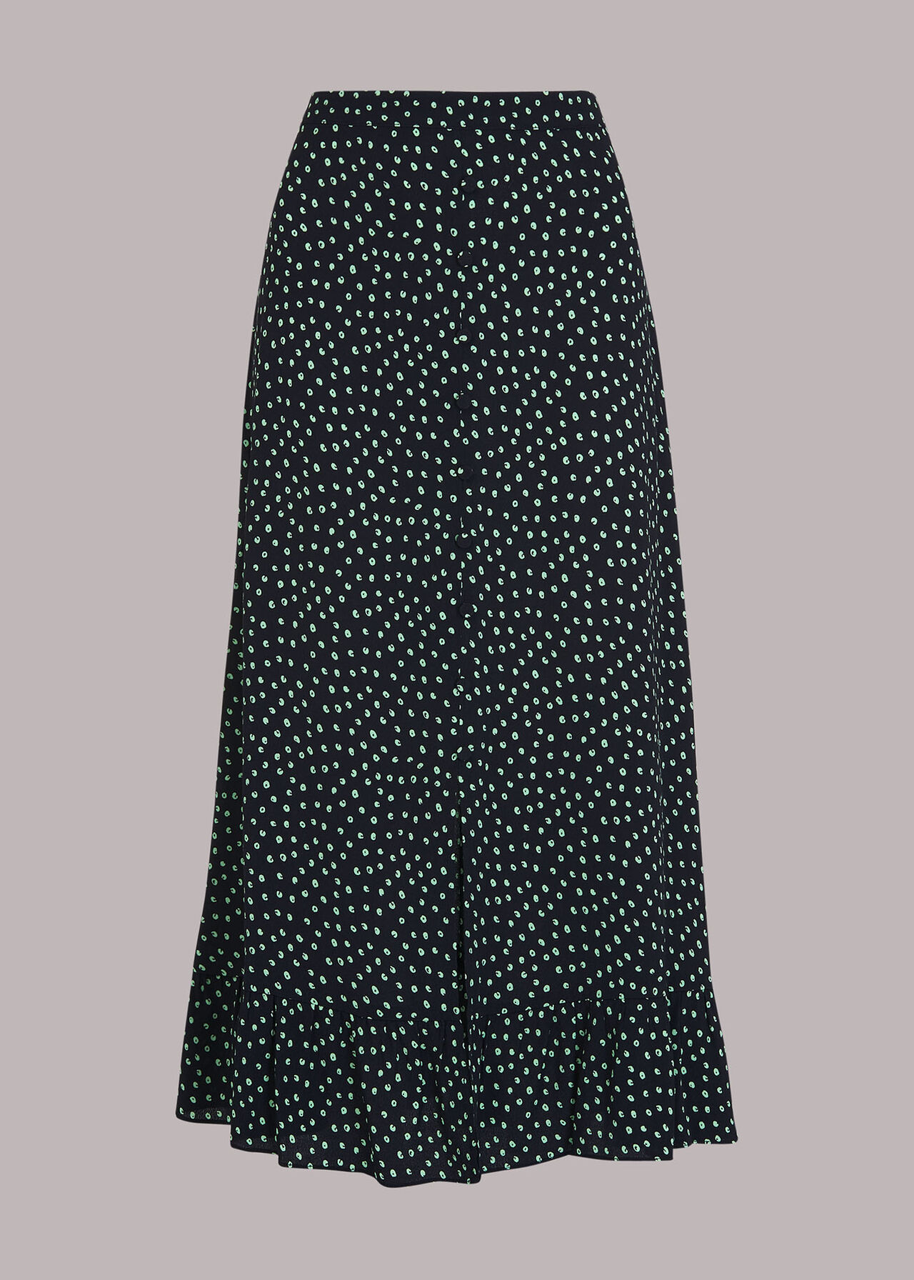 Stamp Spot Button Front Skirt