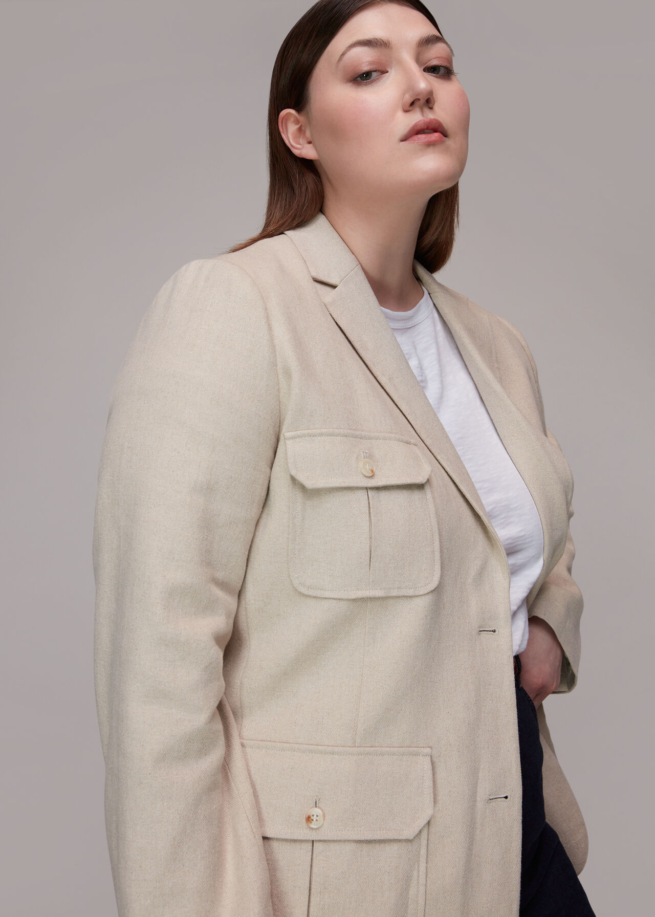 Jade Tailored Linen Blazer