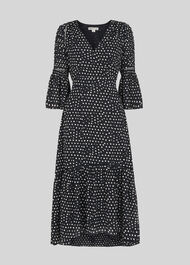 Advika Spot Midi Dress Navy/Multi