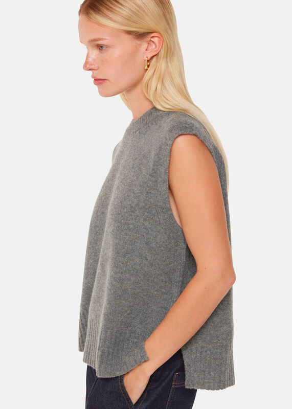 Grey Wool Sleeveless Tank