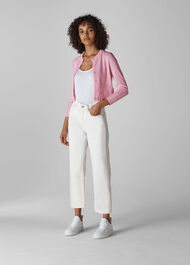 Pointelle Cardigan Pale Pink