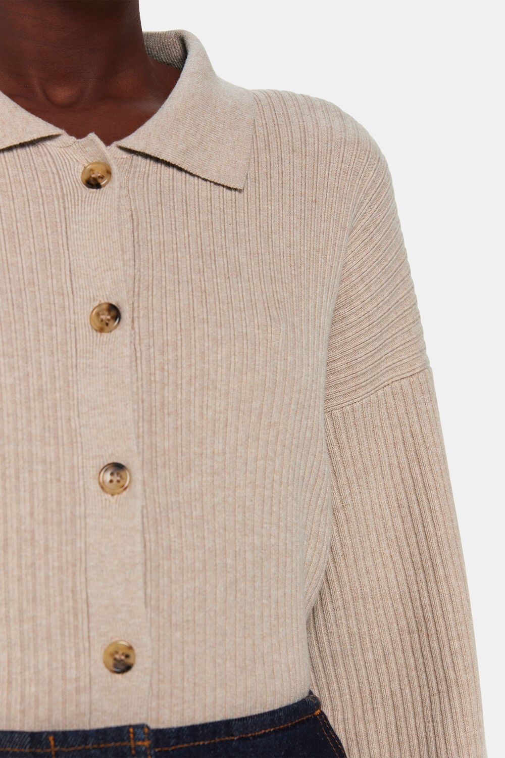 Rib Collar Cardigan