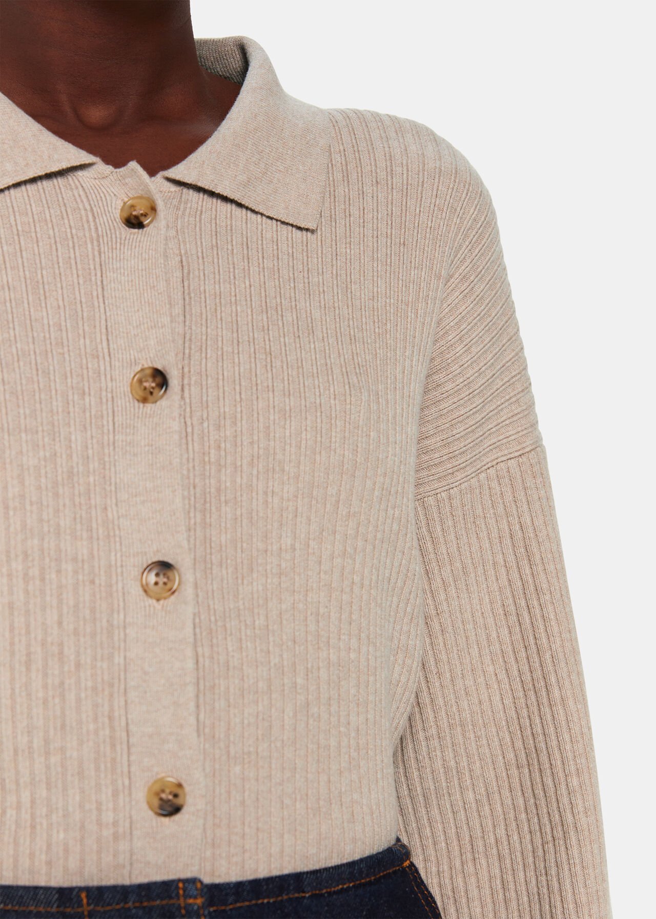 Rib Collar Cardigan
