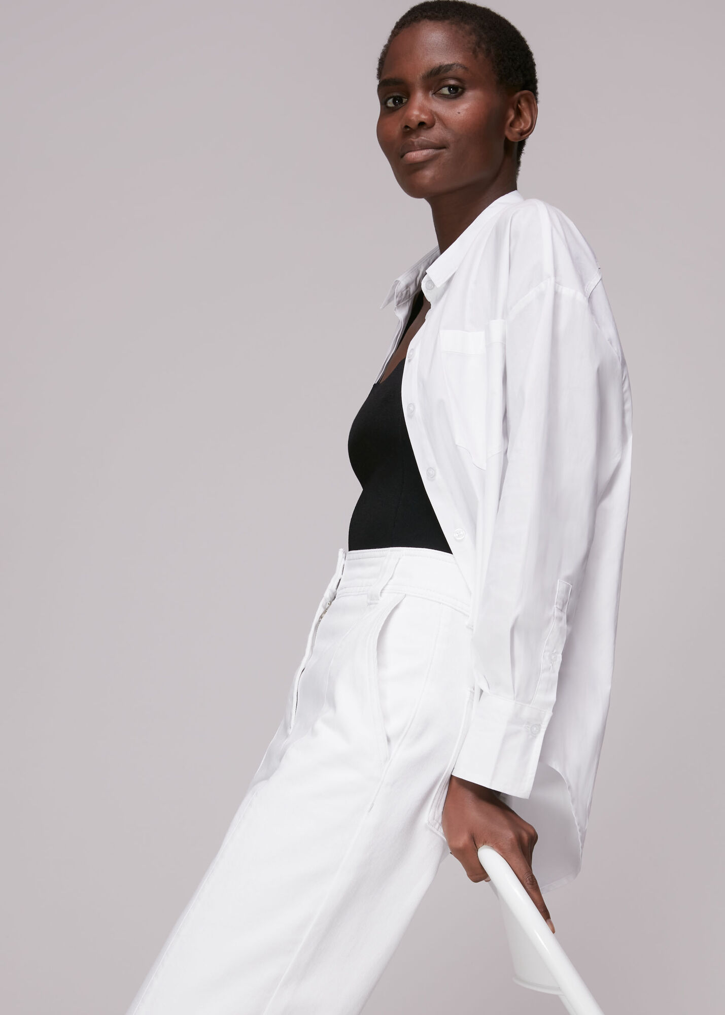 White Organic Full Length Trouser | WHISTLES