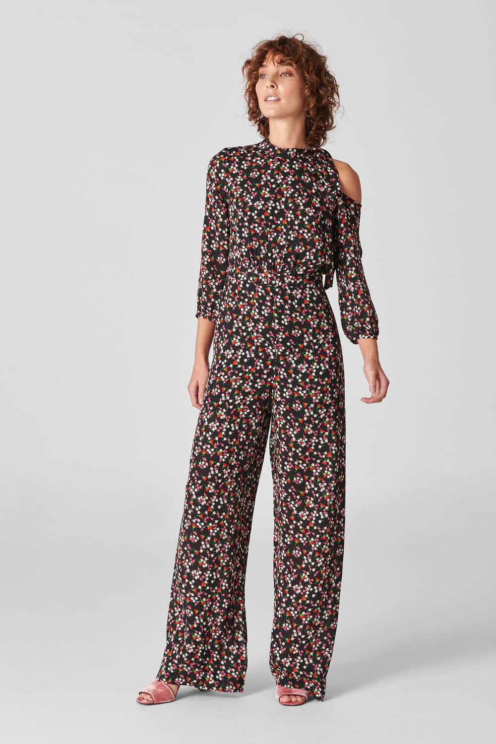 Peony Cut Out Silk Jumpsuit