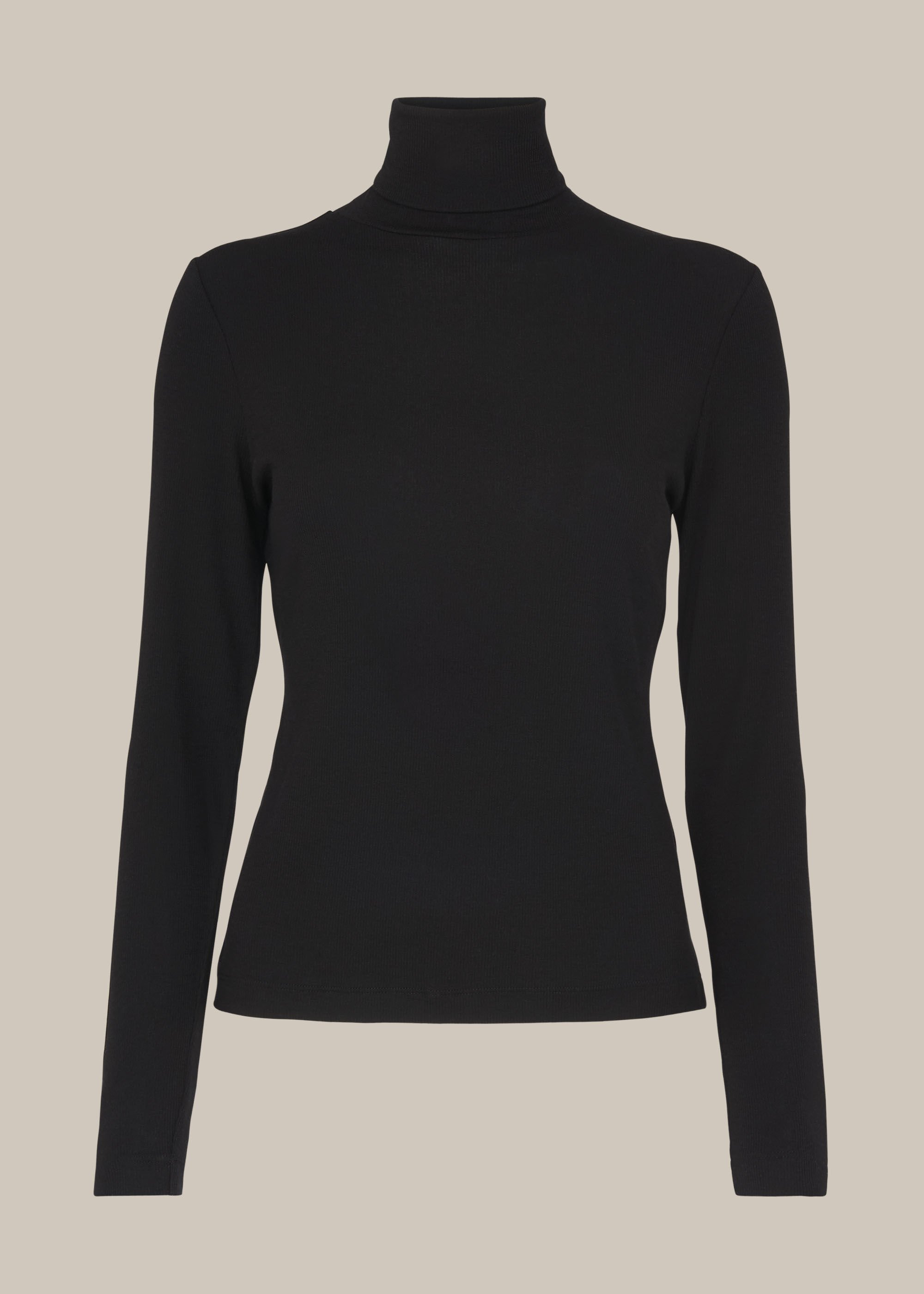Black Essential Polo Neck