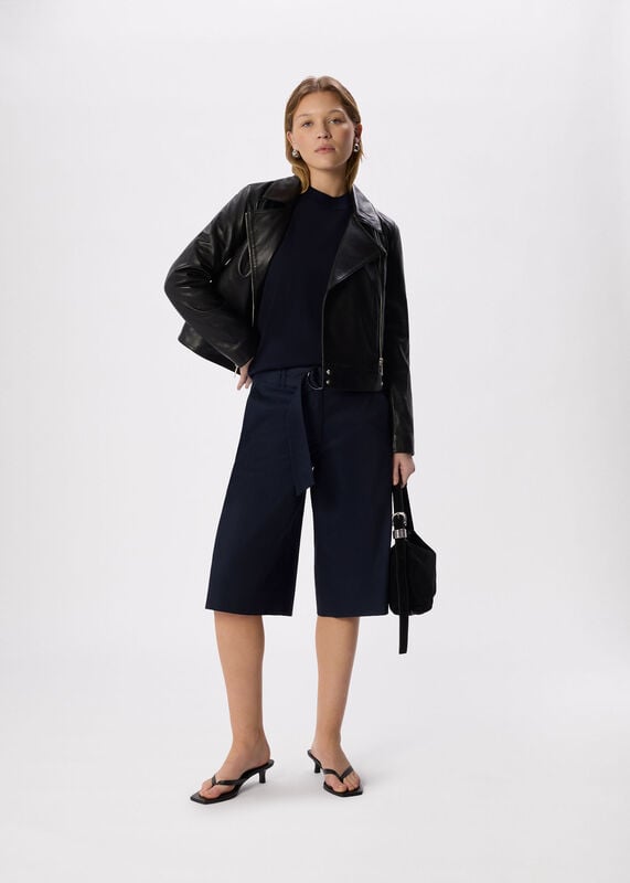 Black Clean Zip Leather Jacket