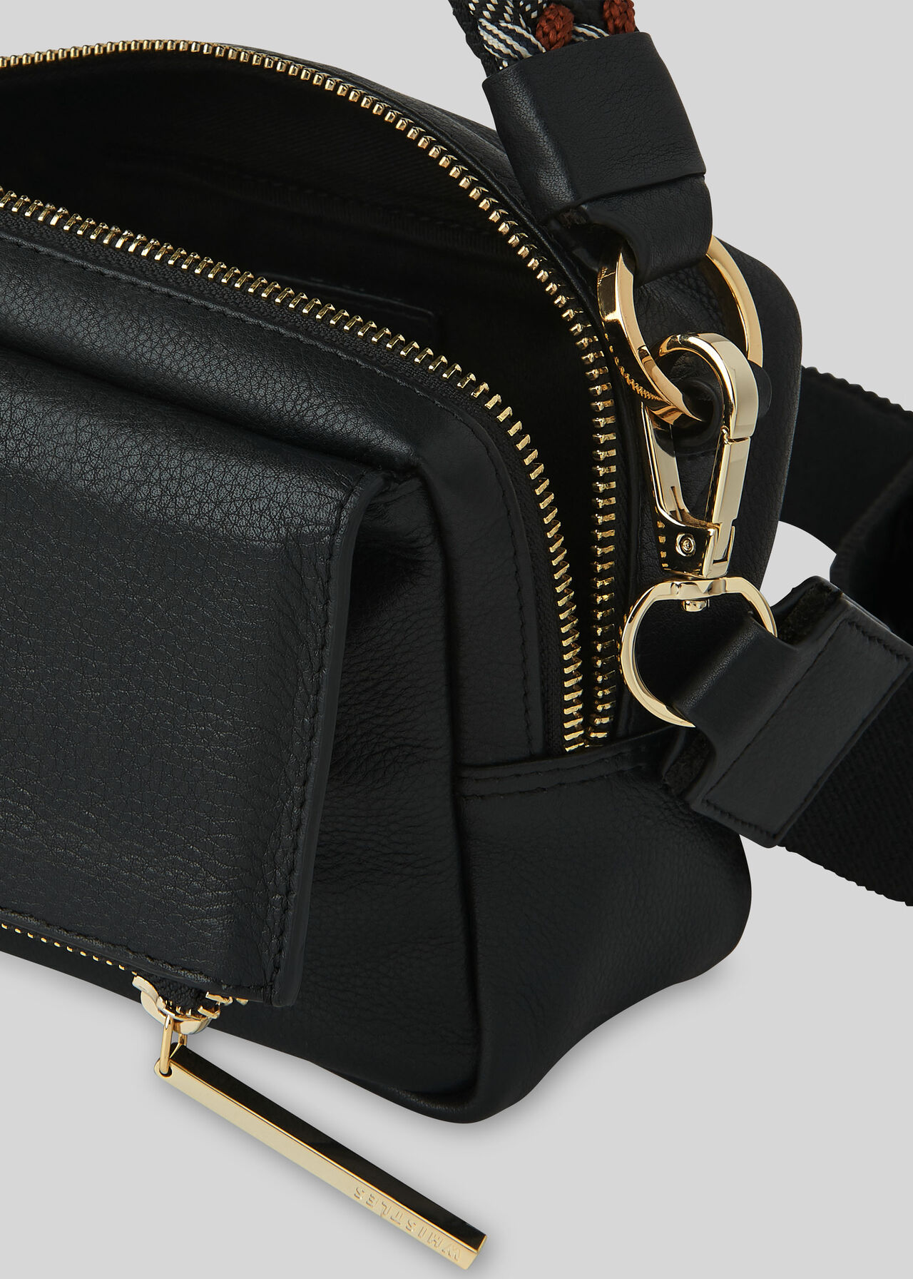 Bibi Woven Handle Crossbody Black