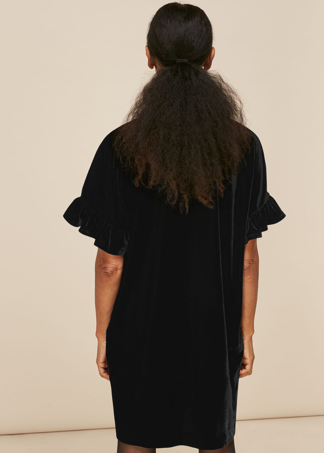 Velvet Frill Sleeve Dress