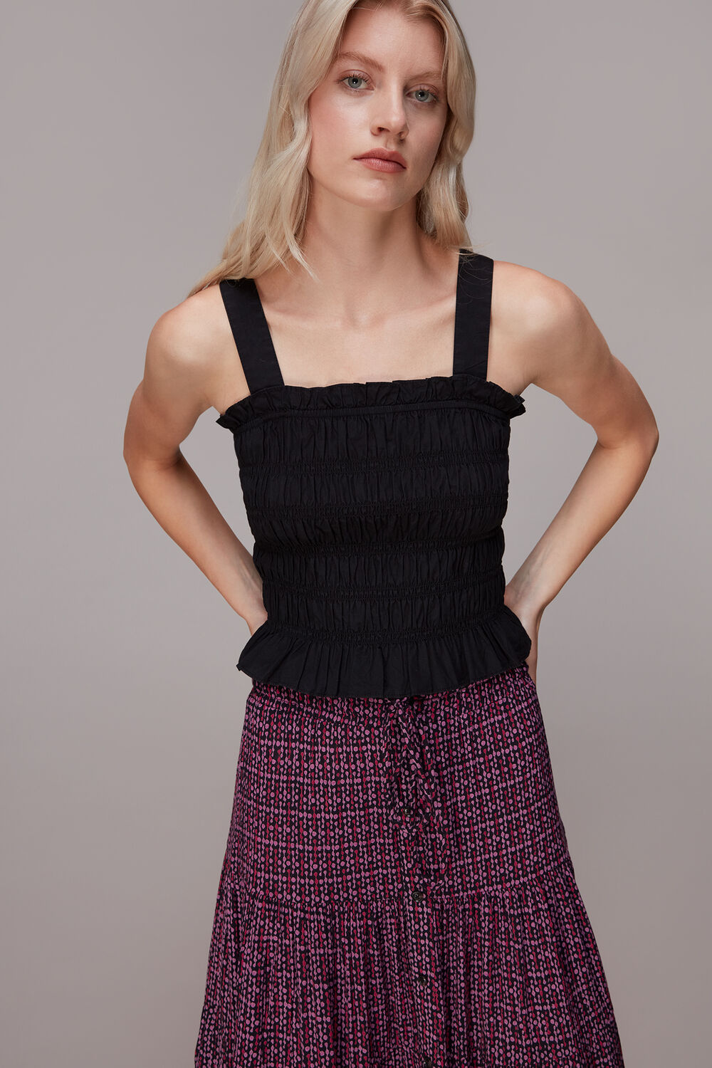 Twist Dot Print Skirt