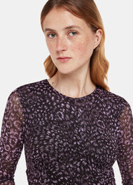 Feather Leopard Mesh Dress