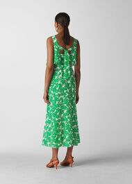 Omana Silk Blossom Dress Green/Multi