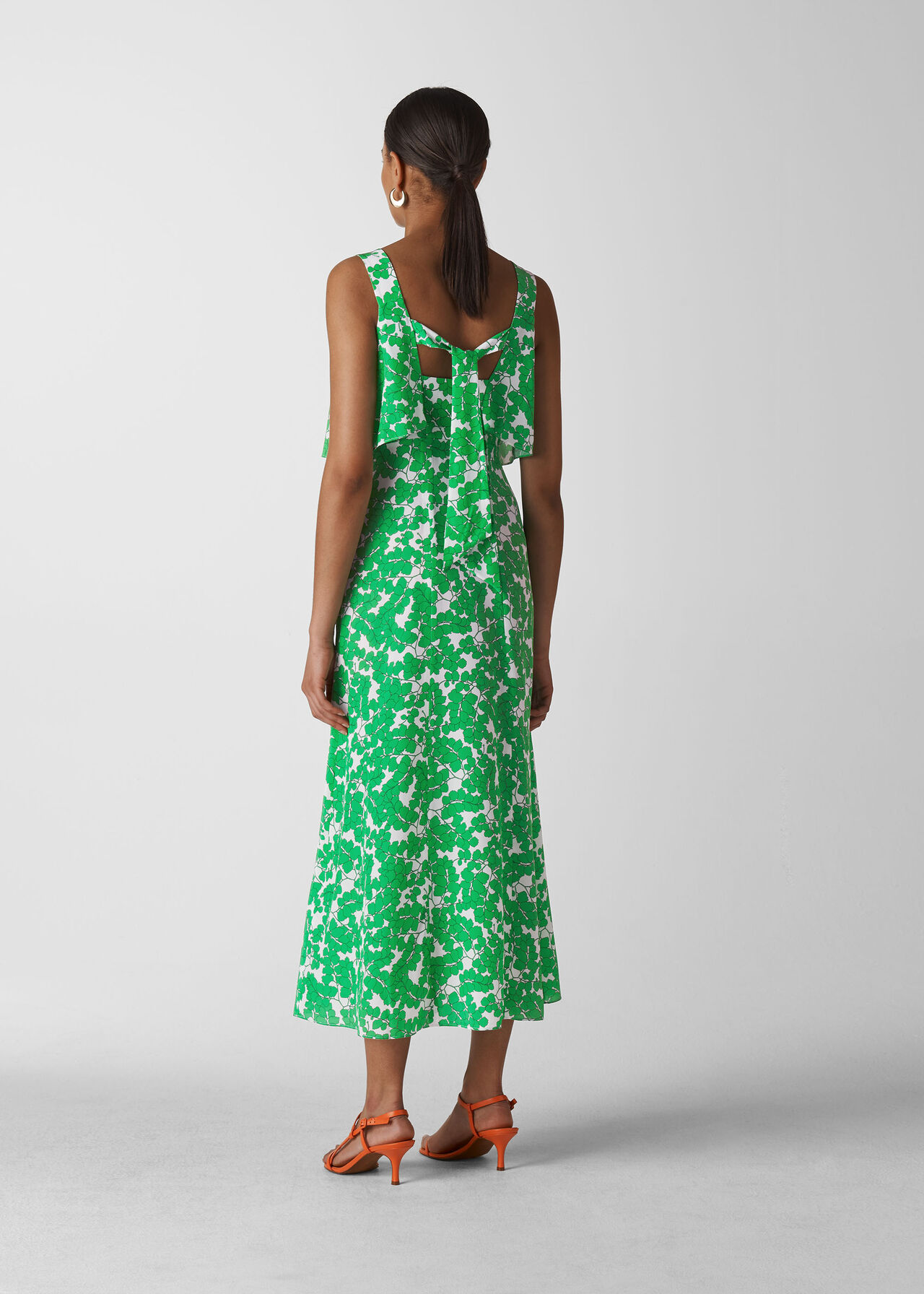 Omana Silk Blossom Dress Green/Multi
