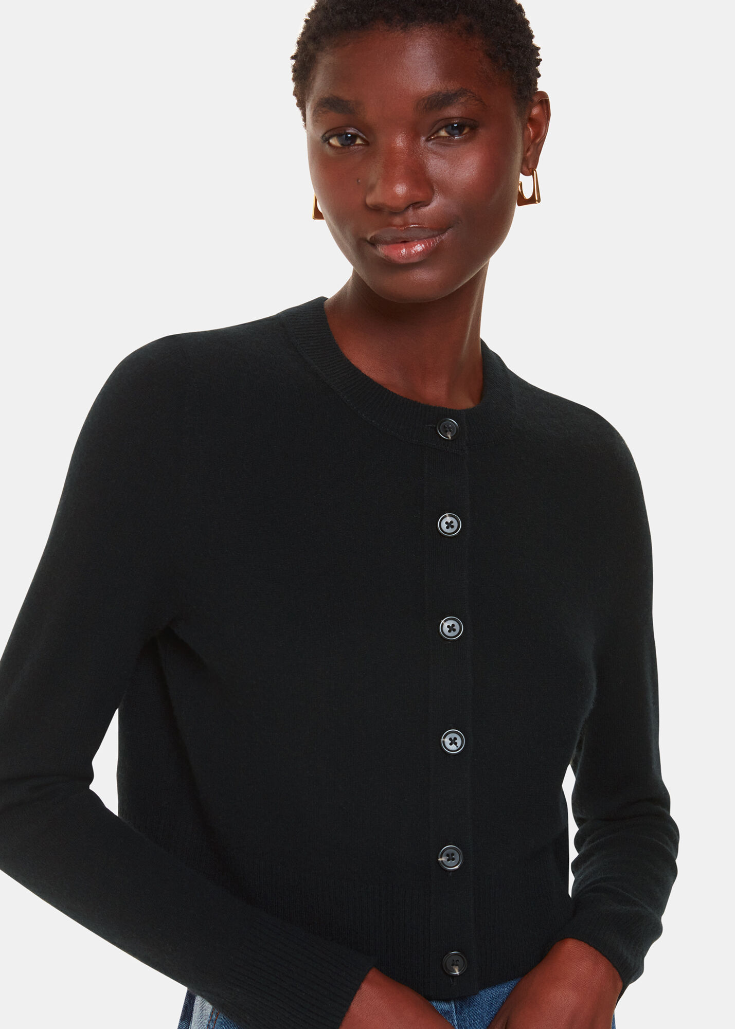 Cropped black cardigan outlet