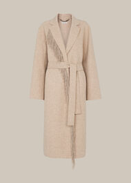 Fringe Detail Wrap Coat
