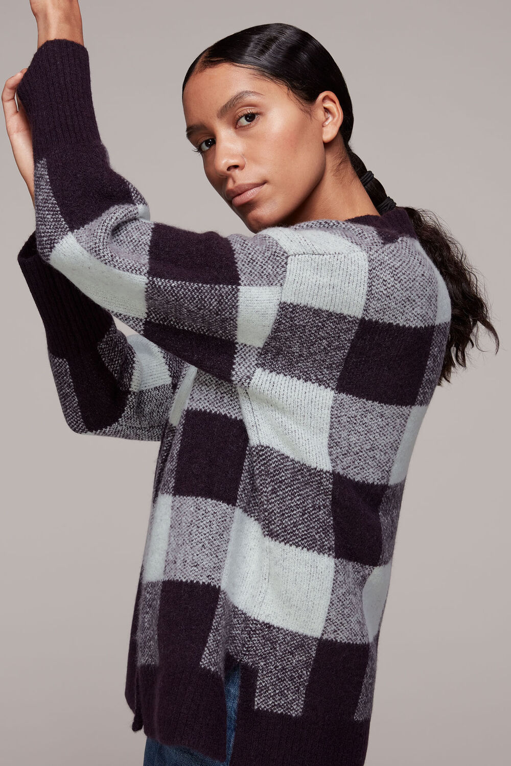 Checked Cardigan