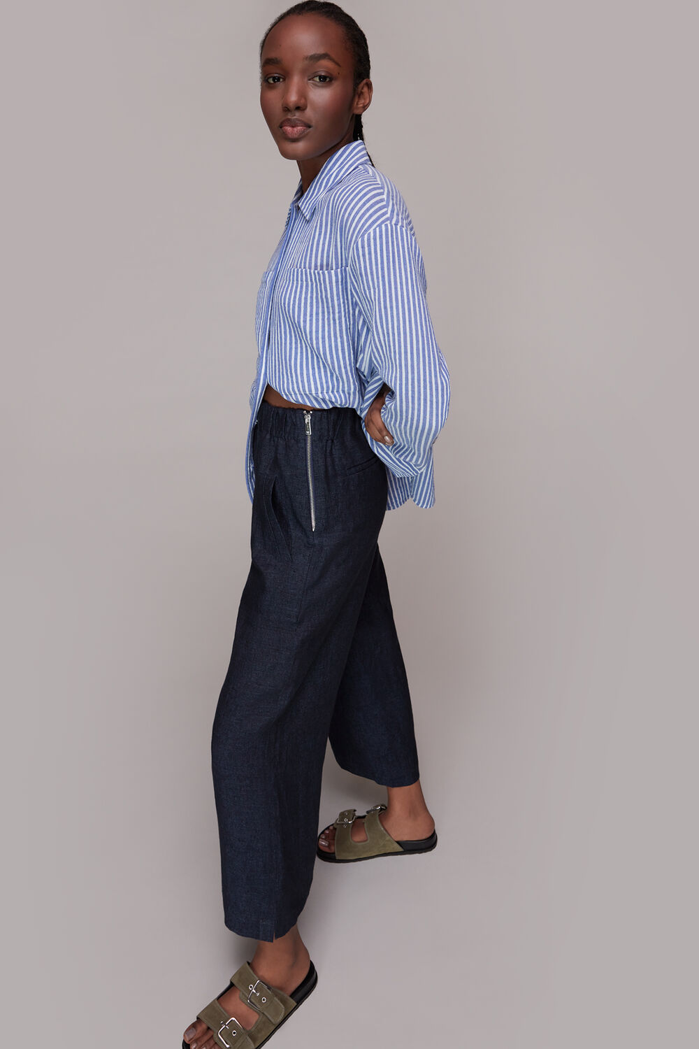 Linen Indigo Trouser