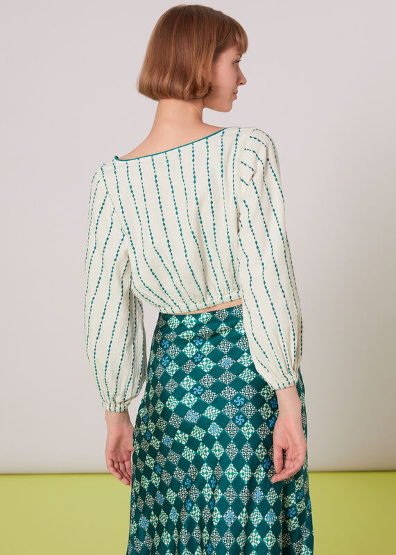 Multicolour Myla Embroidered Crop Top