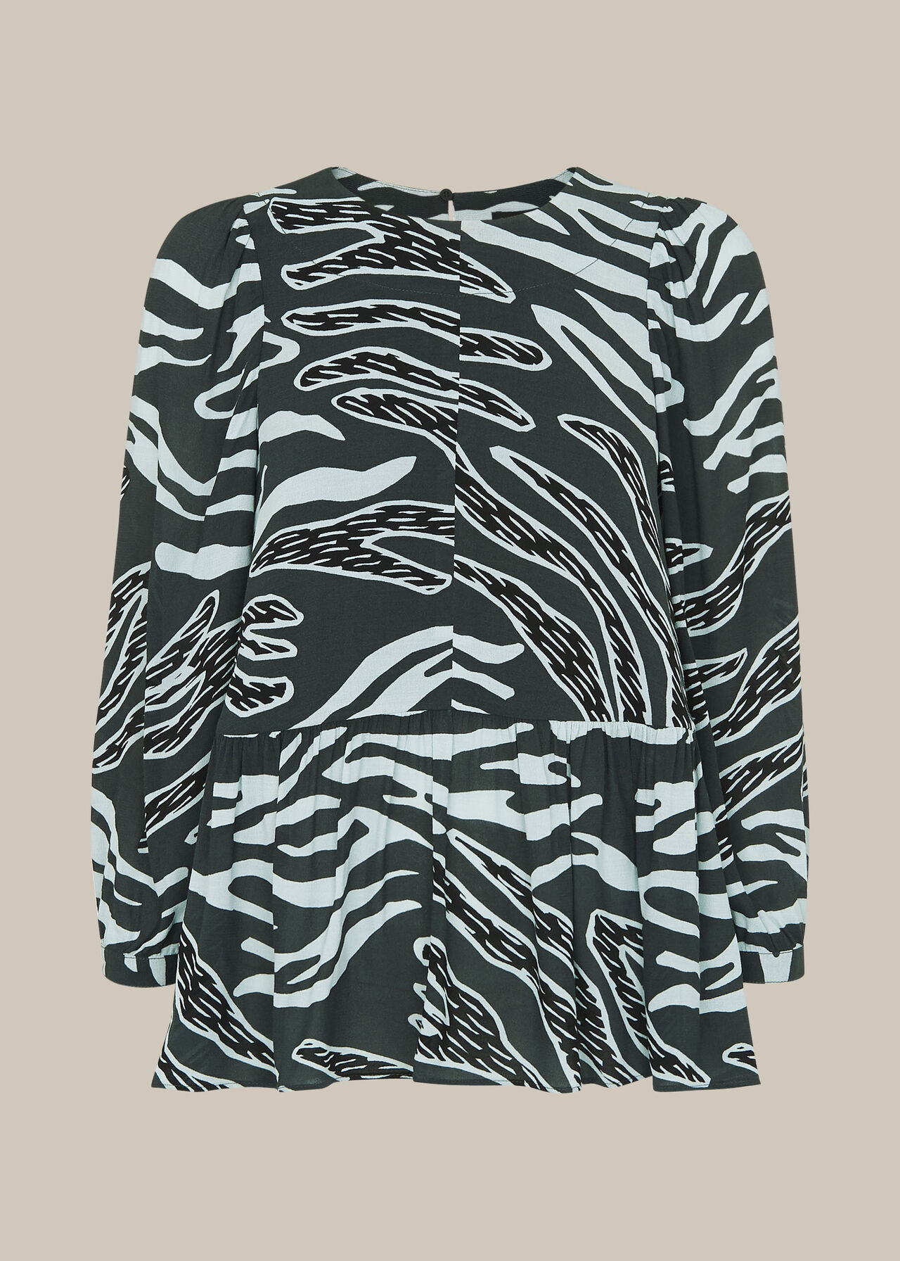 Graphic Zebra Print Top