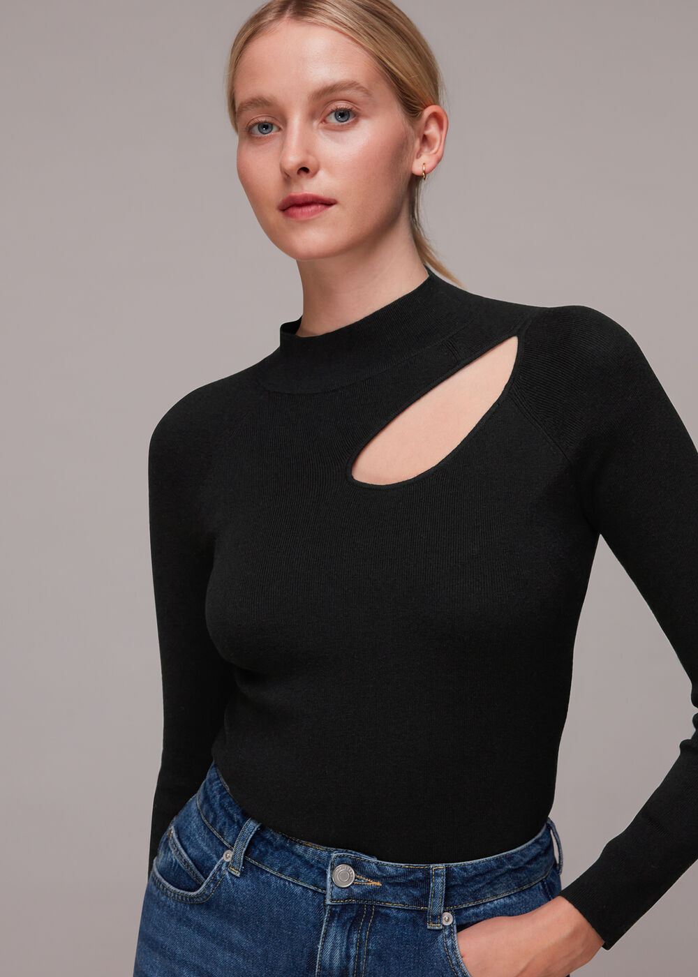 Asymmetric Cut Out Knit