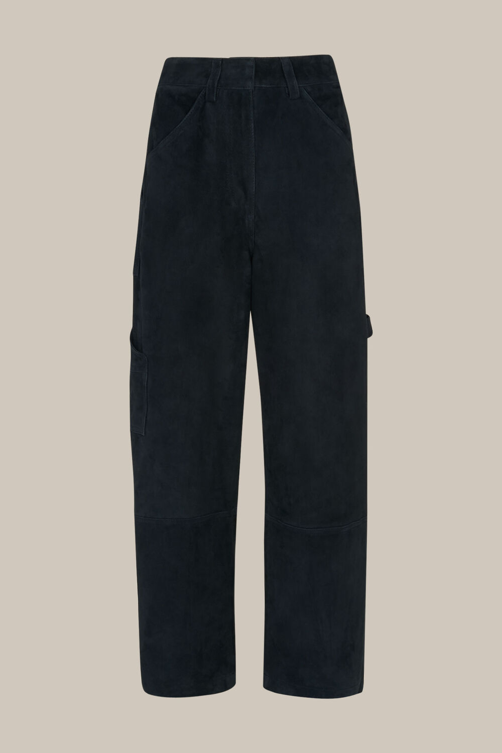 Suede Leather Cargo Trouser