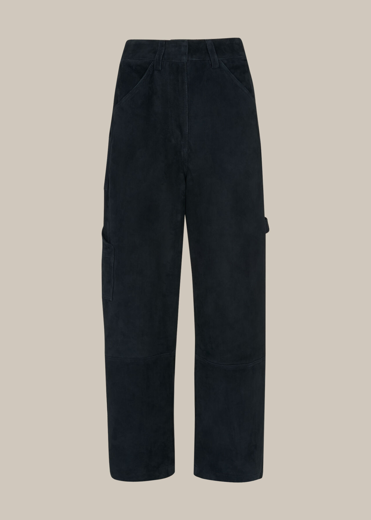 Suede Leather Cargo Trouser