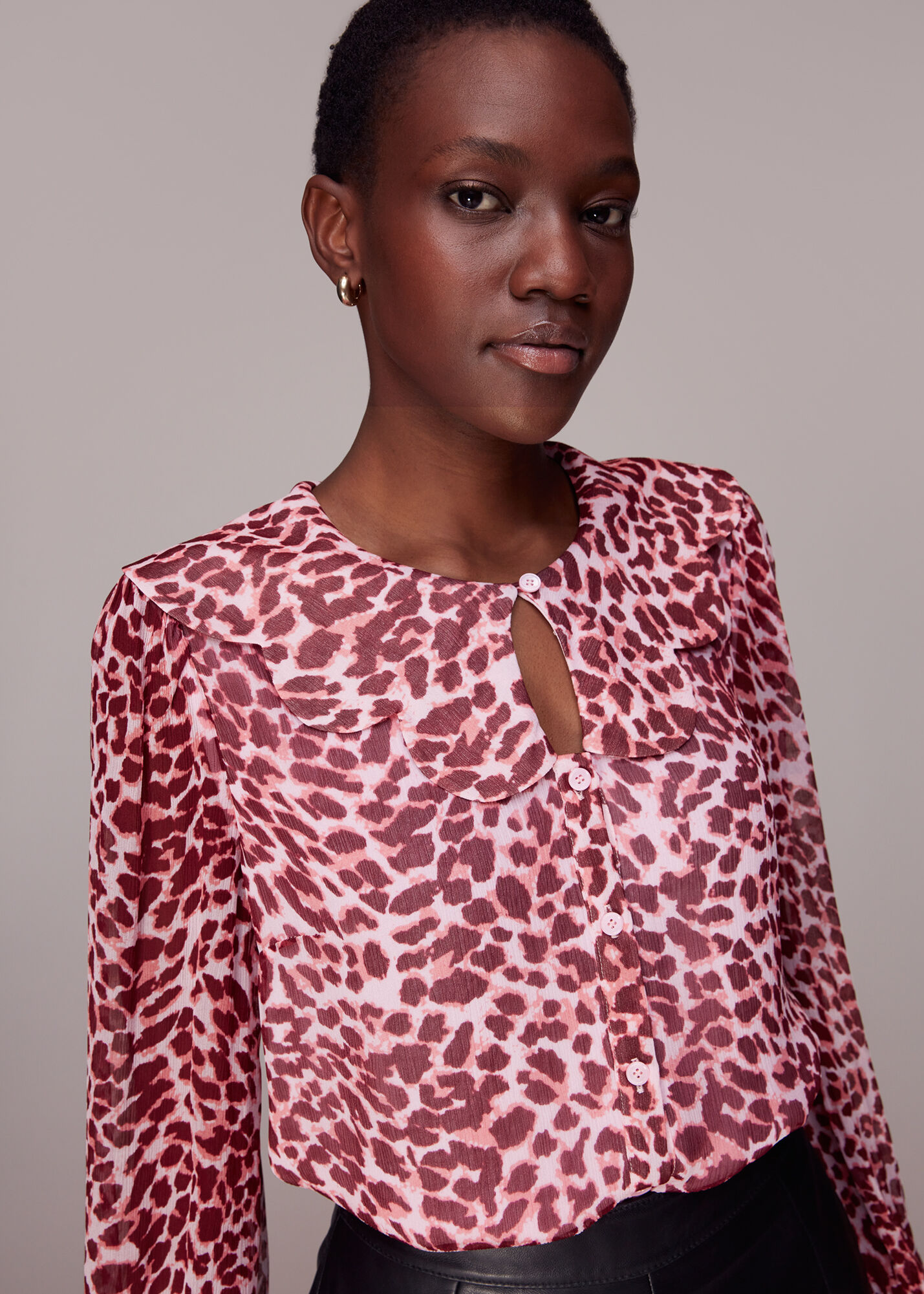 Mint velvet red leopard print blouse sale