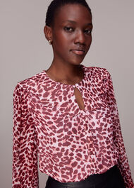 Abstract Cheetah Print Blouse