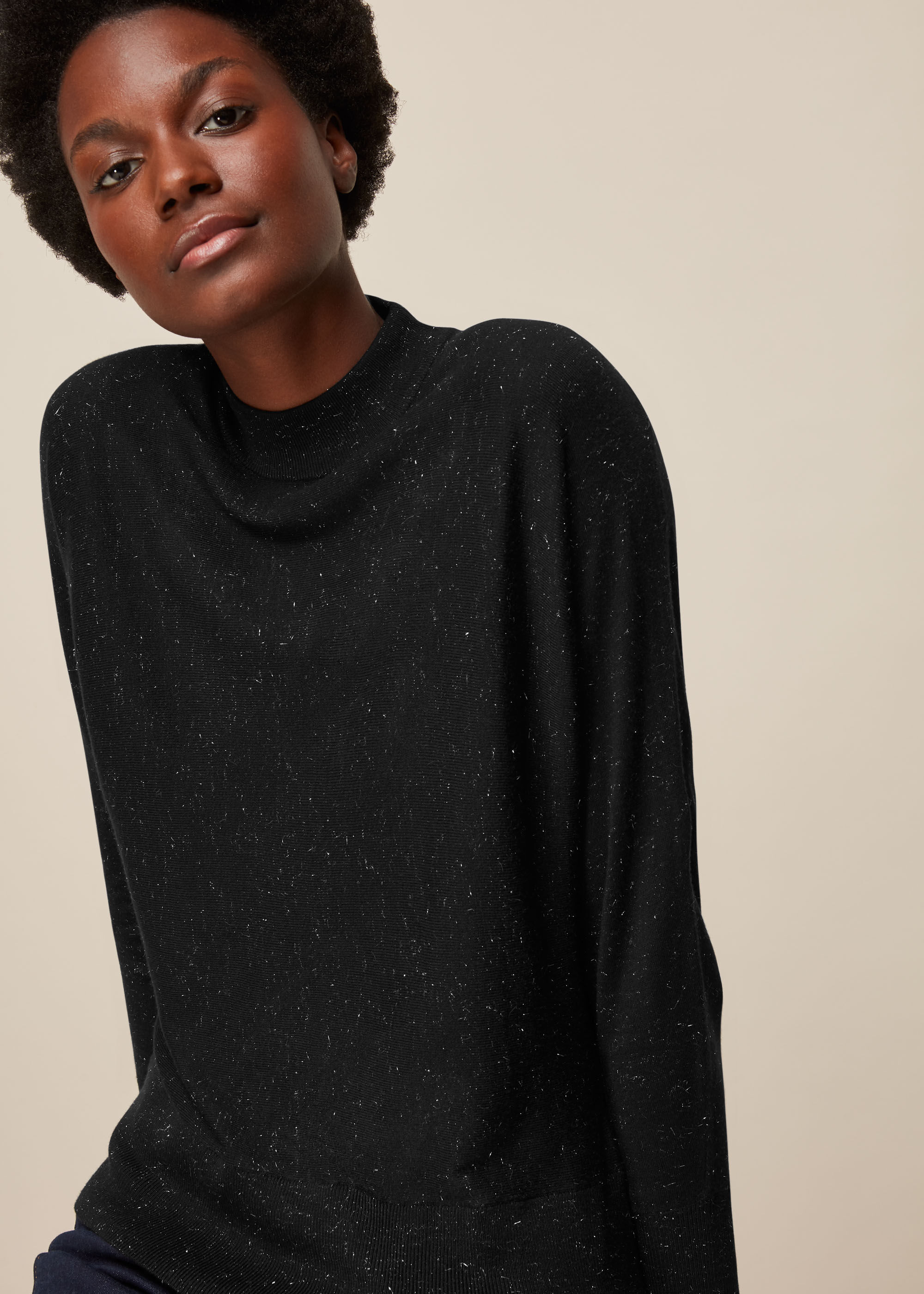 Whistles annie top sparkle knit jumper
