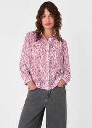 Leopard Pleat Detail Shirt