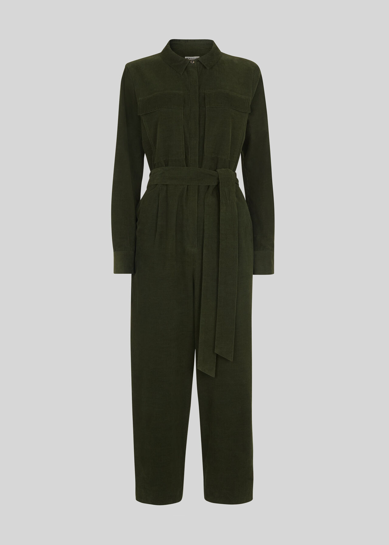 Cord Utility Jumpsuit Dark Green