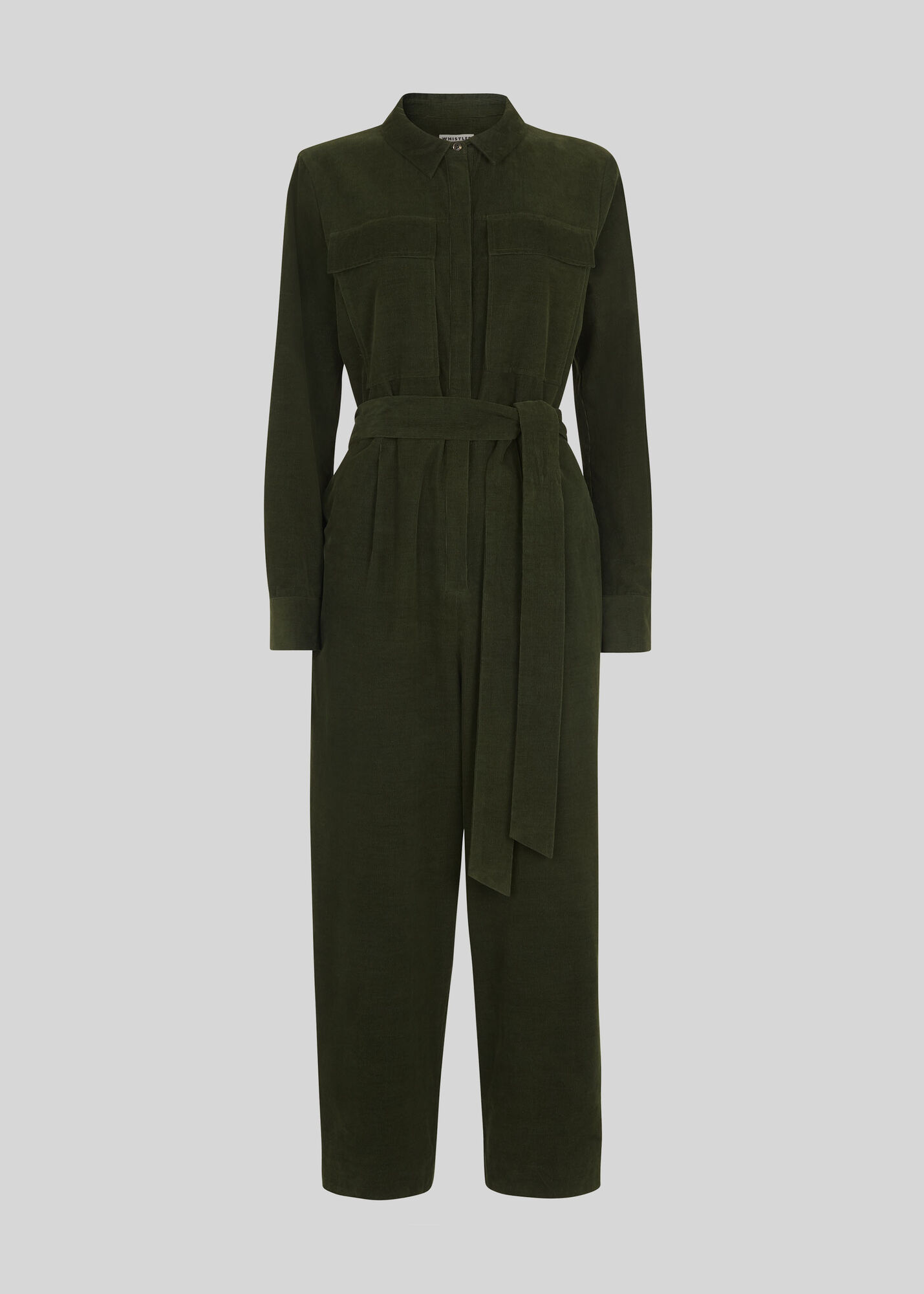 Dark Green Cord Utility Jumpsuit WHISTLES Whistles