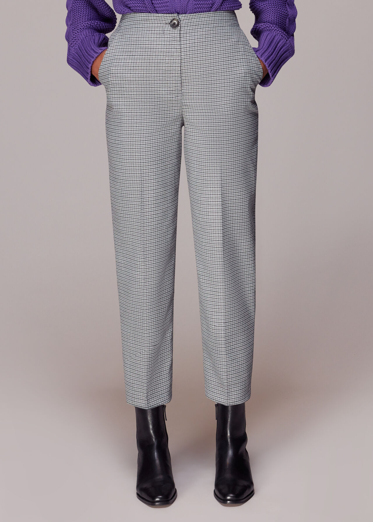 Lila Check Trouser