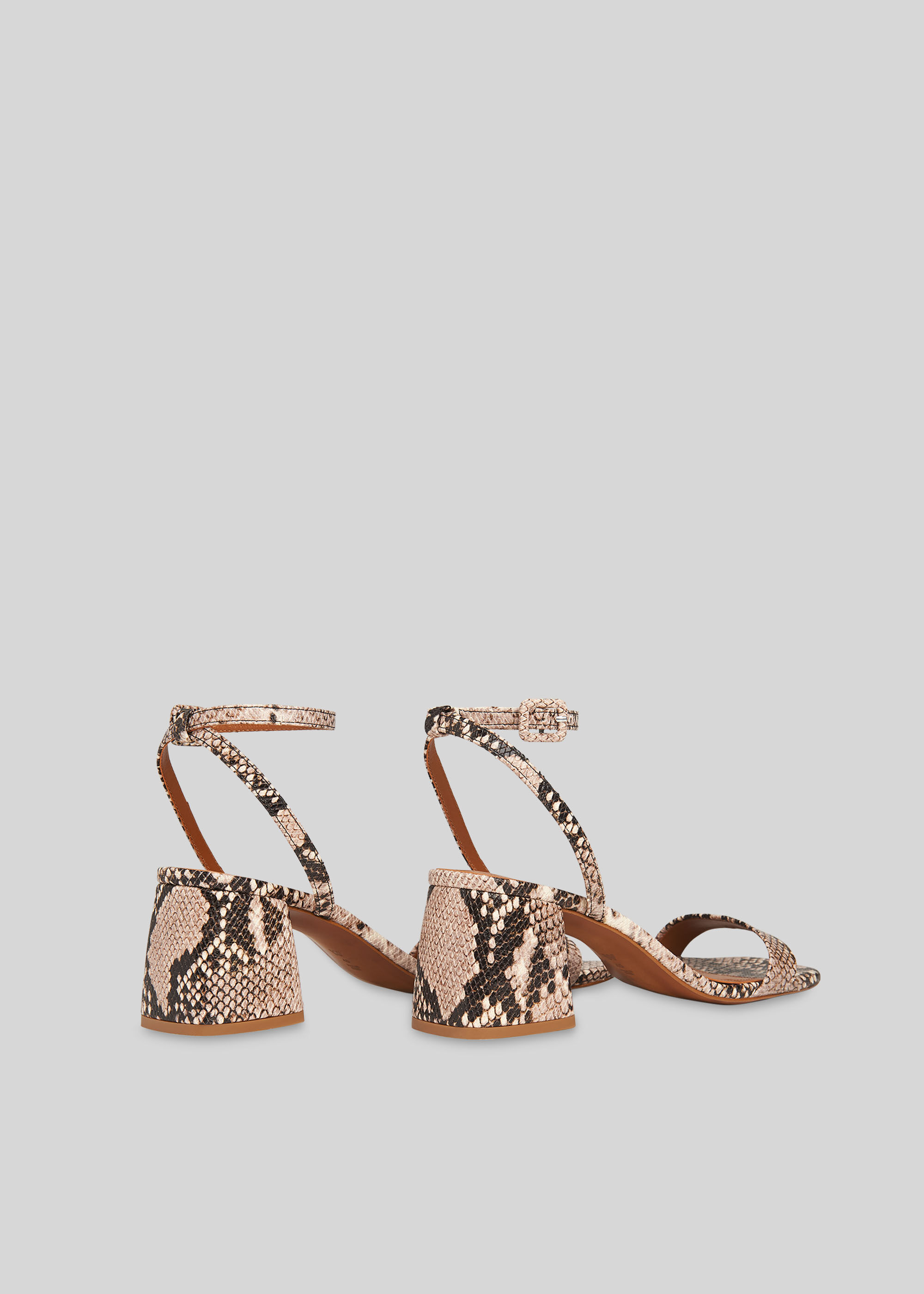 Snakeskin block cheap heel sandals