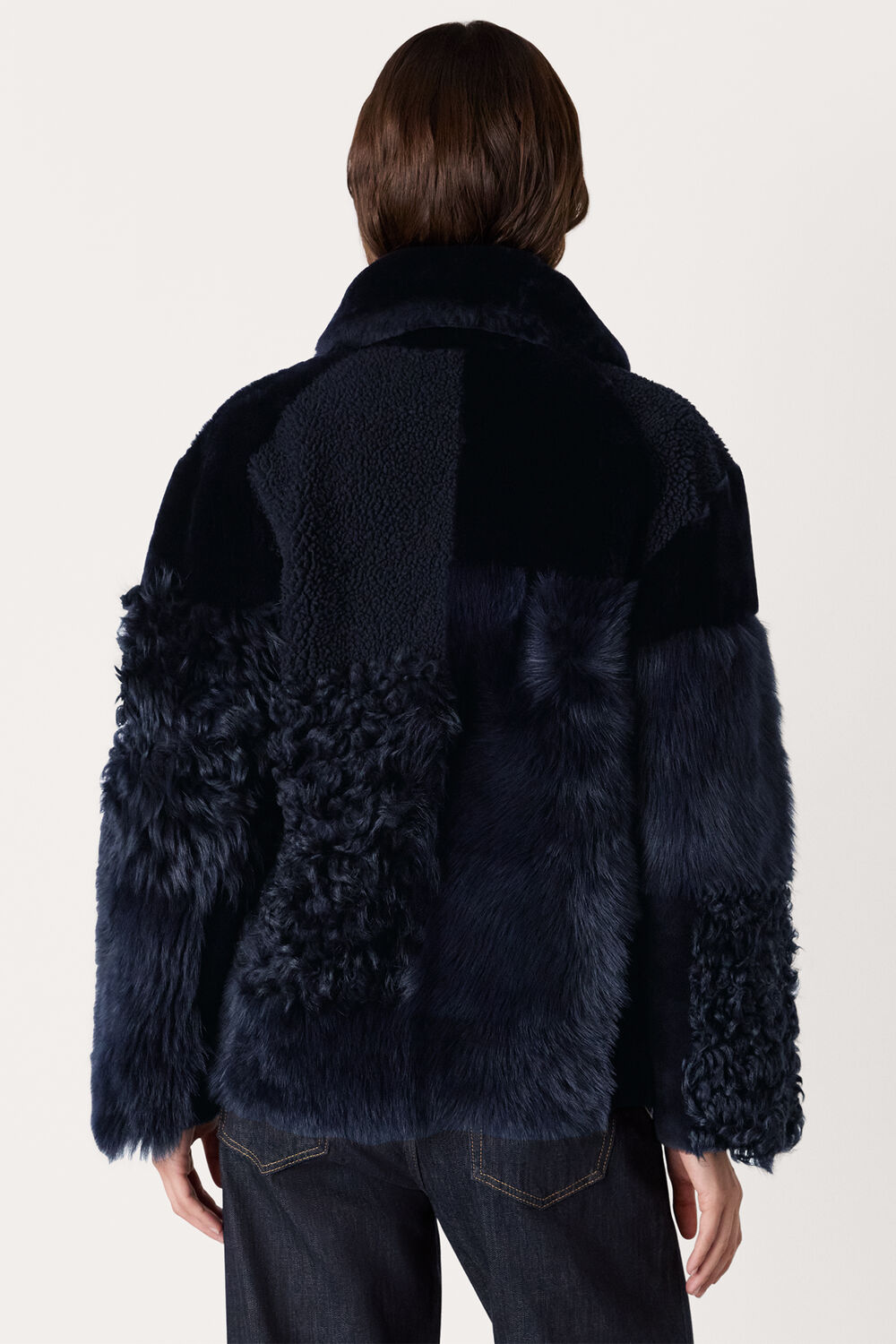 Navy Hema Shearling Coat